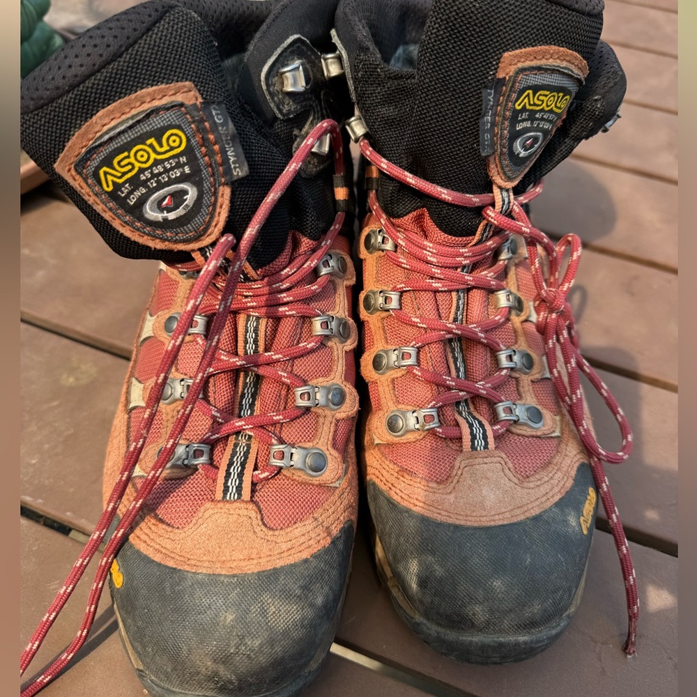 Asolo Red and Black Boots Rugged Outdoor Design